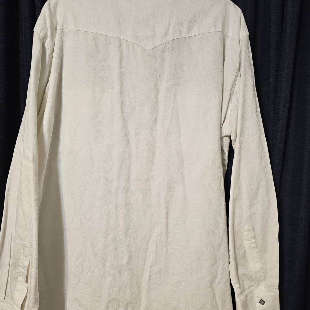 George Strait Wrangler Men's White Diamond Shape Pearl Snap Shirt - Picture 7 of 7